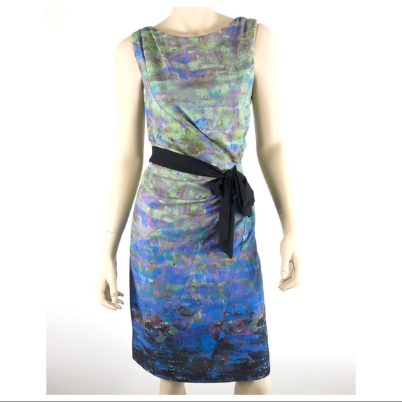 Suzi Chin side tie watercolor cocktail dress - Picture 5 of 8